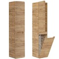 Badezimmer Hochschrank mit Wäschekorb Badschrank Seitenschrank Badmöbel Eiche