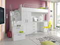 Hochbett Etagenbett MAJA 4S  Schreibtisch Treppe ohne Matratze und Lattenrost