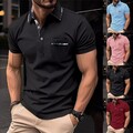 Herren Polokragen Hemd Kurzarm Top Sommer Poloshirt Freizeithemd mit Knopfleiste