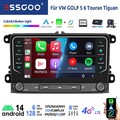 DAB+ Autoradio Android 14 6+128G Carplay GPS DSP 4G Für VW GOLF 5 6 Touran Caddy