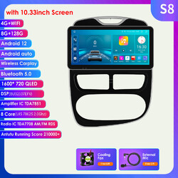 10.33" 8+128GB Android 12 Carplay Autoradio GPS Navi RDS DSP Für Renault Clio 12