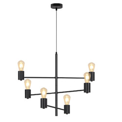 ZMH Vintage Kronleuchter E27 Esstischlampe Pendelleuchte 6 Flammig Schwarz