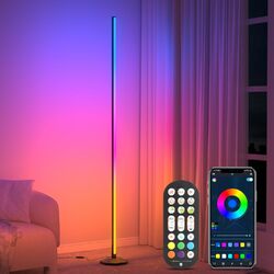 RGB LED Stehleuchte Bluetooth Stehlampe Dimmbar Standleuchte Leselampe 165CM DE