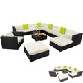 XXL Polyrattan Lounge Sitzgruppe Alu Gartenset Gartenmöbel Couch Sofa Garnitur 