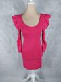 Gina Tricot Kleid Gr. S 36 pink rosa stretch Jersey elegant Raffung Party dress