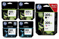 HP 305 HP305XL Drucker Patronen Multipack Set Tinte Einzelne Farben OVP Original