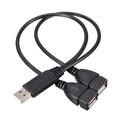 Hub USB Kabel Netzteil schwarz 2,0A Stecker auf Dual USB Buchse Y Splitter nütz
