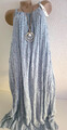 Sommerkleid lang Hellblau leichte Viscose geflochtene Träger Gr. 44-46 Italy
