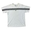 Adidas T-Shirt kurzärmlig gestreiftes Zentrum Logo weiß Herren XL