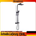 Duschsystem mit Thermostat Duscharmatur Regendusche Duschset Handbrause Schwarz