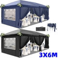 Faltpavillon Gartenpavillon 3x6m Gartenzelt UV-Schutz 50+ mit 6 Seitenteilen DE