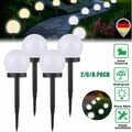 2~8er LED Solar Gartenleuchte Kugel Set Solarleuchte Außen Garten Lampe leuchte