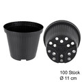 100 Runde Pflanztöpfe Ø 11 cm - GREEN24® Profi Anzuchttöpfe Blumentöpfe Rundtopf