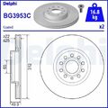 2x Bremsscheibe DELPHI BG3953C passend für AUDI SEAT SKODA VW AUDI (FAW)