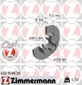 2x ZIMMERMANN Coat Z 600.1599.20 Bremsscheiben Hinten für VW GOLF III (1H1)
