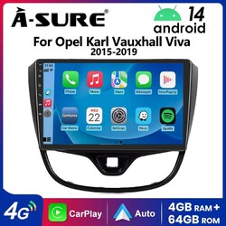 Android 14 8Core 4+64G Autoradio GPS Nav BT CarPlay Für Opel Karl Viva 2015-2019