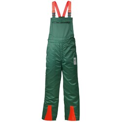 ERLE, Forst Schnittschutz-Latzhose, EN 381 - 2 + 5, Grün/Orange, Gr.25