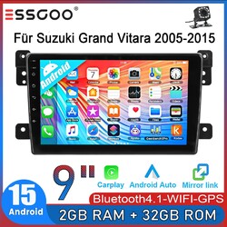 CarPlay 2+32G Android 15 Autoradio NAVI KAM Für Suzuki Grand Vitara 2005-2015 FM