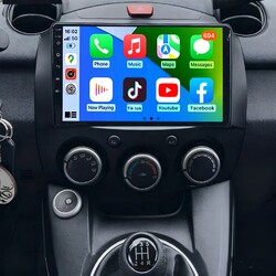 Für Mazda 2 2007-2013 Autoradio Carplay Android 15.0 GPS Navi RDS +AHD KAMERA