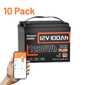 10Pack LiFePO4 100Ah 12V Akku Bluetooth Lithium Batterie BMS 110A Wohnmobil RV