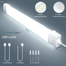 LED Feuchtraumleuchte Wannenleuchte Deckenlampe Werkstattlamp Röhre 90/120/150cm
