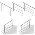 Geländer Edelstahl Treppengeländer Handlauf Brüstung Treppe Bausatz mit Querstab