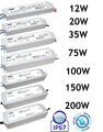 LED Trafo Driver 12W 20W 35W 75W 100W 150W 200W Netzteil IP67 DC 12V 24V Treiber