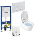 GEBERIT Duofix Vorwandelement + Wand WC URBAN SPÜLRANDLOS + WC-Sitz + DELTA25