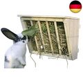 Kerbl Heuraufe aus Holz mit Sitzbrett für Stall / Auslauf, Für Kaninchen / H
