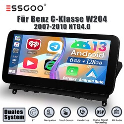 Android 13 Navi GPS Für Benz C-Klasse W204 Carplay Autoradio WIFI DSP BT 4G LET