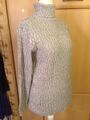 "Basic" Damen Rollkragen Strickpullover Gr.M.40.Grau-weiß.Melange.