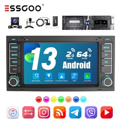 Autoradio 2+64G Android 13 Carplay DAB+ GPS KAM MIK Für VW Touareg T5 Multivan