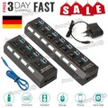 Profi USB 3.0 HUB Verteiler Splitter Adapter Super Speed Datenhub 4 Port/7 Port