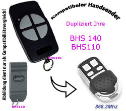 868 Mhz Handsender kompatibel zu Berner Garagentor BHS140 BHS110 BHS130 BHS153