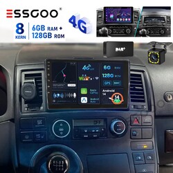 DAB+ Für VW T5 Multivan Autoradio GPS Bluetootch Navi Android 14 RDS 6+128GB KAM