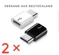 2× Micro USB auf USB Typ C Adapter Ladekabel Datenkabel für Samsung Huawei 