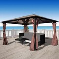 Pavillon mit Vorhängen Gartenzelt Gartenpavillon Partyzelt Gartenzelt 3x3m/4x3m