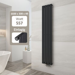 EMKE Heizkörper Design Flachheizkörper Paneelheizkörper Schwarz Mit/Ohne Ventil