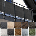 Balkon Sichtschutz Streifen Polyrattan Metallösen Windschutz Balkonverkleidung