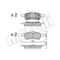 1x ORIGINAL® Metelli 22-0556-0 Bremsbelagsatz, Scheibenbremse Hinten, exkl.
