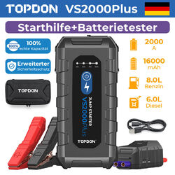 TOPDON VS2000 PLUS 2000A Starthilfe KFZ PowerBank Auto Ladegerät Booster 6L&8L