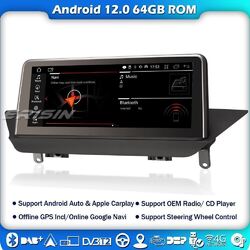 Android 12 64GB 8-Kern CarPlay IPS Autoradio Navi DAB+GPS für BMW X1 E84 CIC