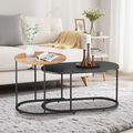 2er Set Couchtischset Beistelltisch Wohnzimmertisch Sofatisch Rund Satztisch
