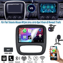 Autoradio Für Opel Vivaro B Renault Trafic DAB+ CarPlay Android 13 Navi WIFI KAM