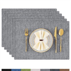 Homaxy Tischsets Abwaschbar 6er Set, Platzsets Abwischbar Leinen Hitzebeständig