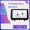 8+128G Carplay Android12 Autoradio GPS NAV 4G LTE Für RENAULT CLIO MK3 2005-2012