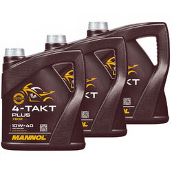 3x 4 Liter Motoröl MANNOL 4-T Plus API SL 10W40 für Sherco Suzuki Triumph Yamaha