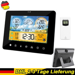 Funk Wetterstation Thermometer Mit Farbdisplay Innen-Außensensor Digitale Wecker