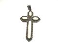 Silberanhänger Kreuz - Perlmatt - Markasiten (925er) OM331