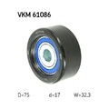1x Umlenk-/Führungsrolle, Keilrippenriemen SKF VKM 61086 passend für